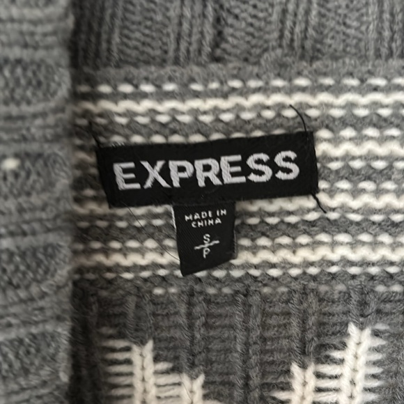 Express Fair Isle Wool Blend Flyaway Cardigan Size S - Picture 3 of 6